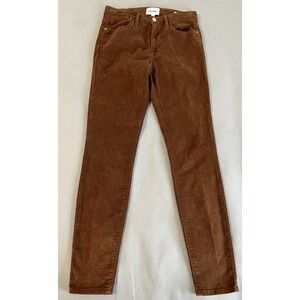 FRAME Le High Skinny Brown Corduroy Pants Size 27‎ Casual Everyday